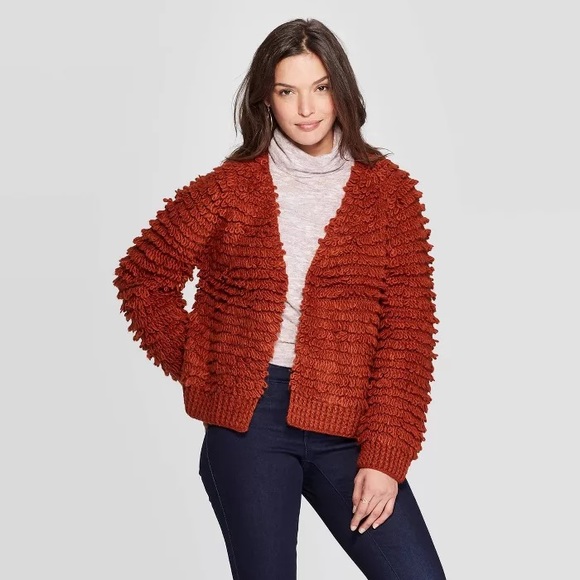 Universal Thread Sweaters | Universal Thread Long Sleeve Loopy Cardigan | Color: Orange | Size: Xs | Zettethelook's Closet